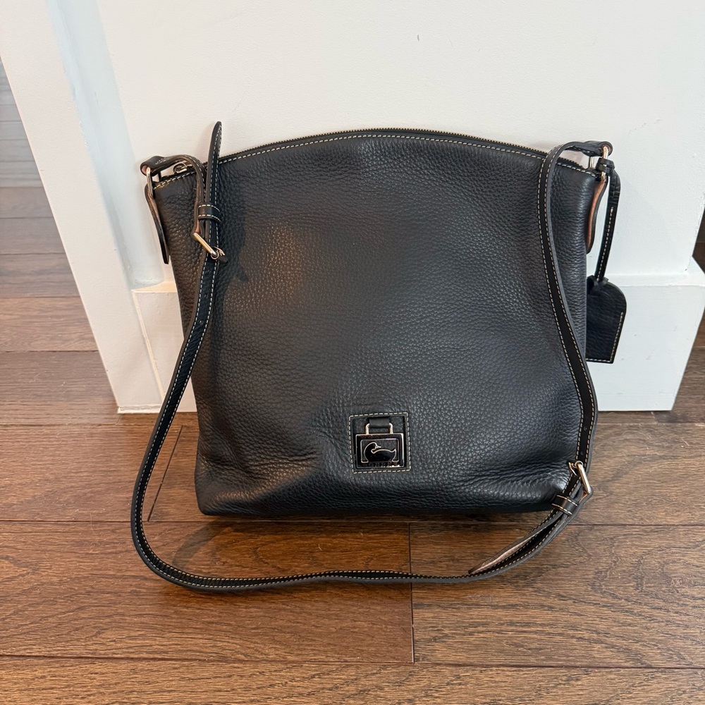 Dooney & Bourke Black Portofino Crossbody Pebbled Leather Shoulder Bag